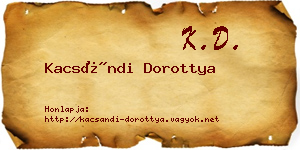 Kacsándi Dorottya névjegykártya